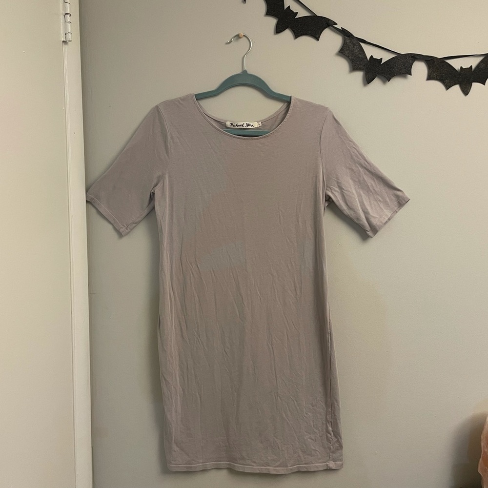 Michael Stars Grey Mini T Shirt Dress - Size L